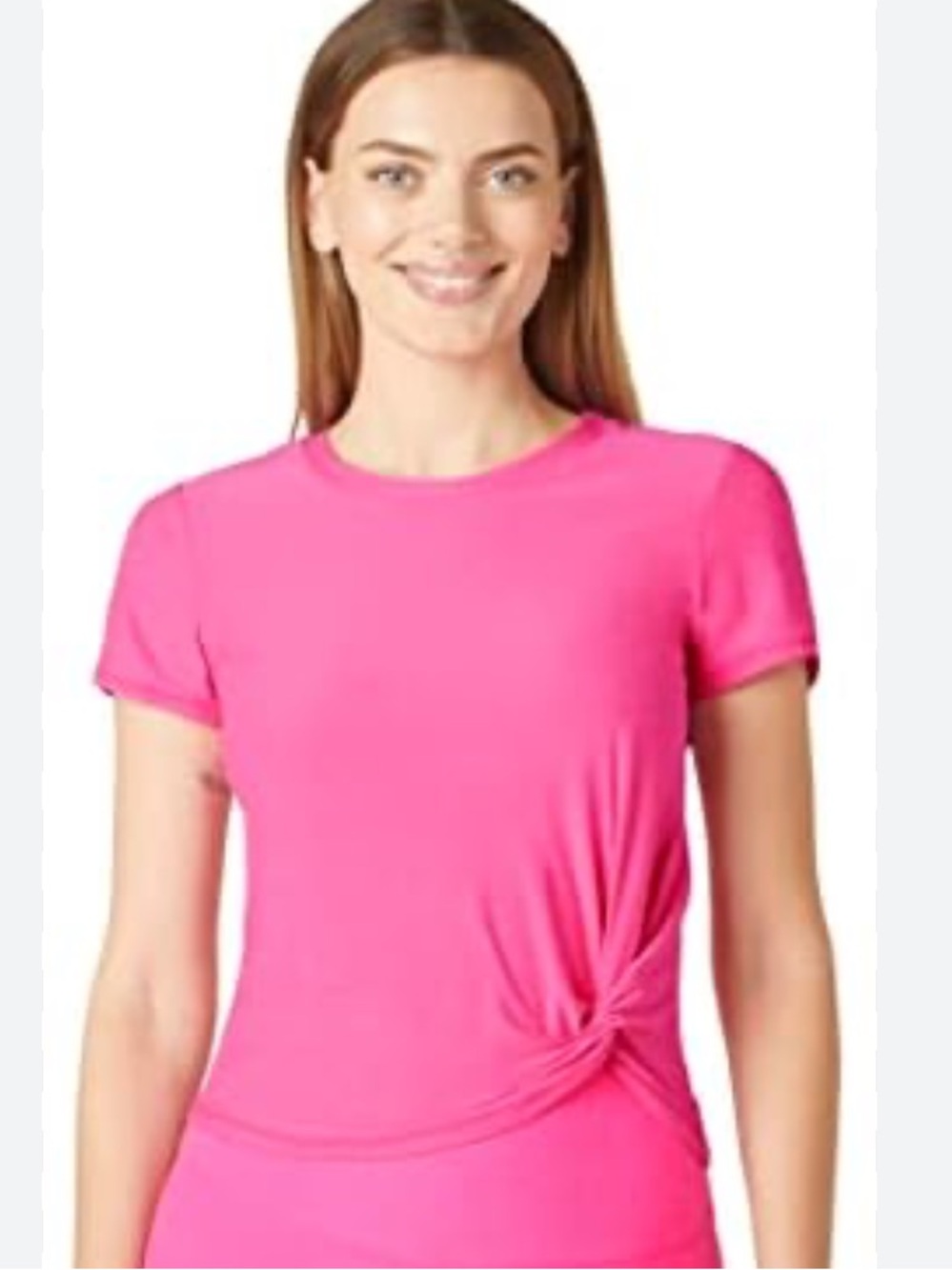 Beyond Yoga Featherweight for A Spin Short Sleeve Tie Knot Tee Women's Size XS